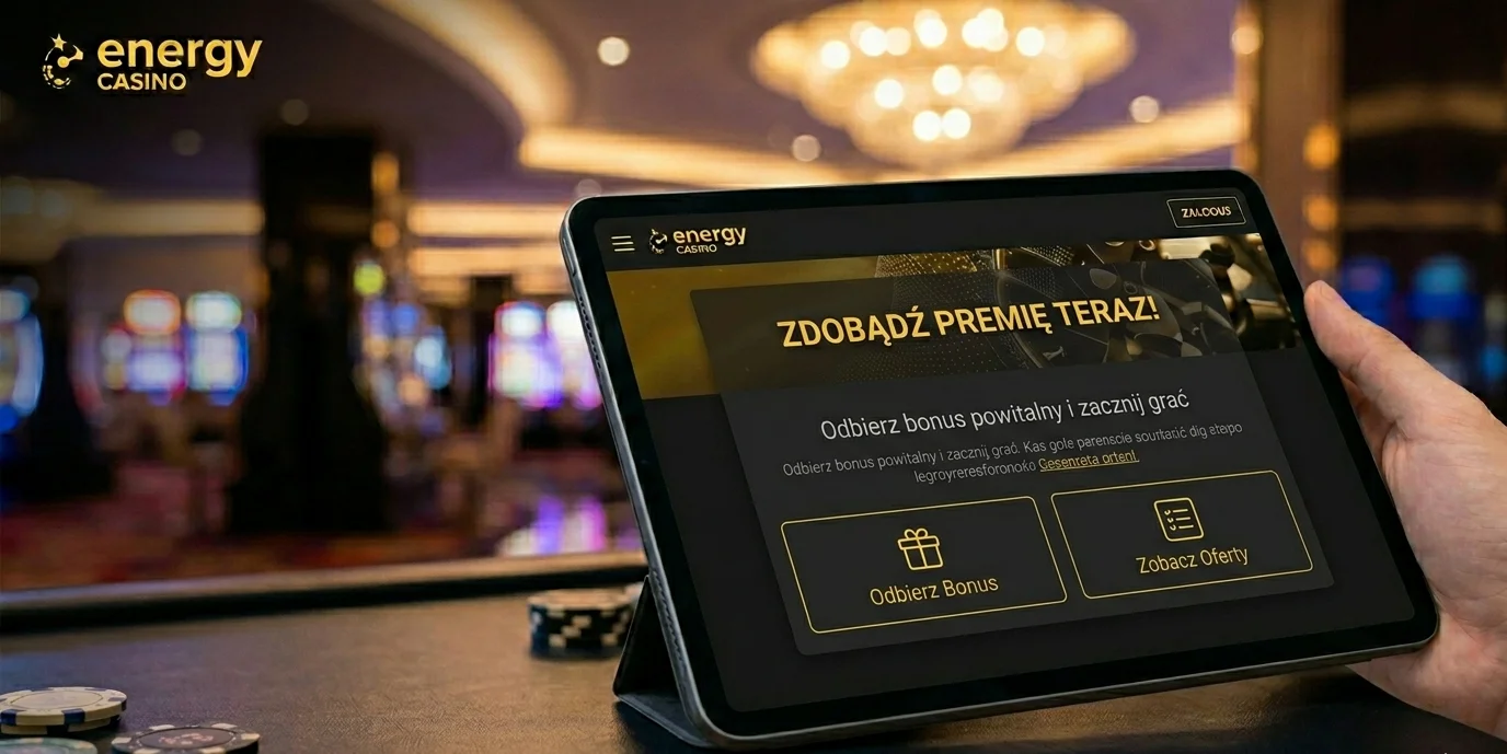 Energy casino bonus powitalny widoczny na ekranie wyboru oferty na tablecie